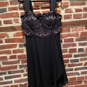 Black corset bodice fit and flare dress in city chic size S/16